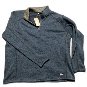 Eddie Bauer 2XL Heather Blue 1/4 Zip Pullover Sweatshirt NEW Radiator Fleece XXL